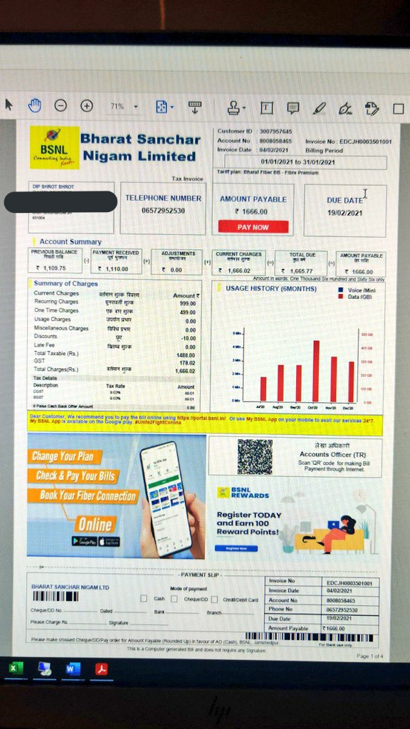 imdshrot's tweet photo. @BSNLCorporate 
@OfficeOfRSP 
@BSNLJHARKHAND 
@BsnlFiber 
@bsnl
I pay 1000+/- per month and get to use speed of 1mbps and that also not daily, every alternative day there is network outage. It is becoming really difficult to continue WFH, just because of worst service of BSNL. https://t.co/kJxffdAryh