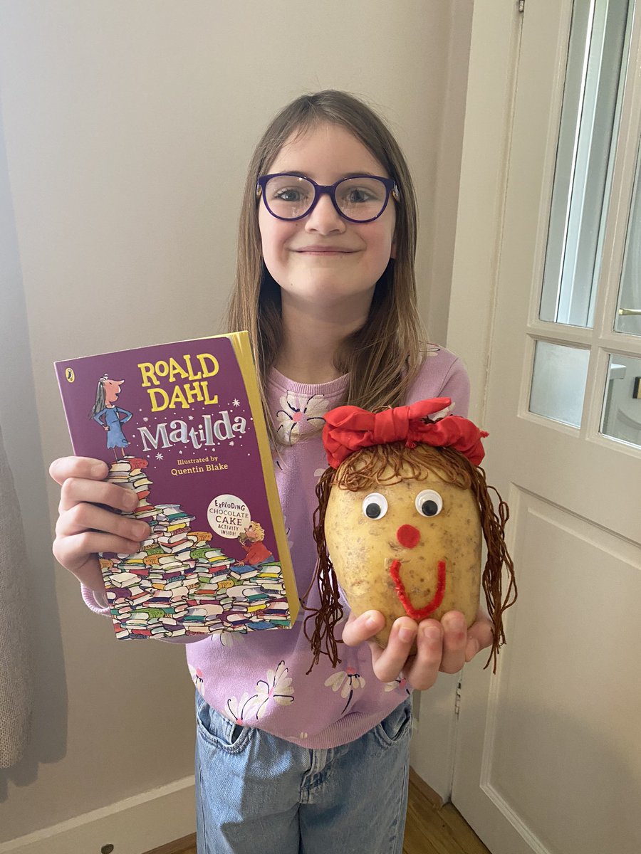 Hc1304's tweet photo. Matilda potato head - world book day crossed with Red Nose Day! @Burnopfield_sch https://t.co/k7vZJBIHxL