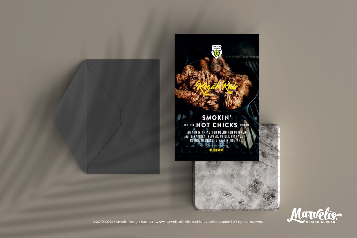 MarvelisDB's tweet photo. Die BBQ kan binnenkort aan! Voor de @RokendeRegahs hebben we ansichtkaarten ontworpen ter promotie van hun nieuwe kip kruidenrub 'Smokin' Hot Chicks'. En lekker joh! Bestel via https://t.co/4CutS5ny9X
---
#MarvelisDB #grafischontwerpers #ontwerp #ansichtkaart #loveourjob https://t.co/PZjhoxM2yf