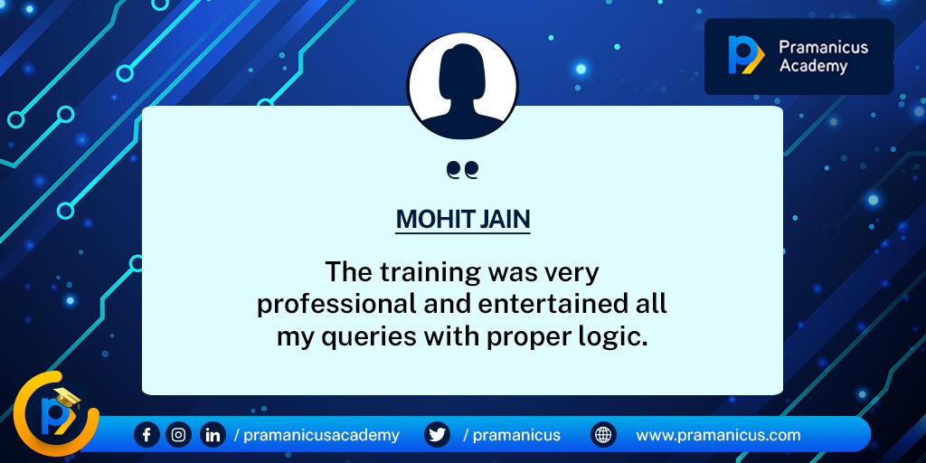 pramanicus's tweet image. Mohit, thank you for the great review! Such positive words encourage us to do even better.

#StudentDiaries #pramanicus #testimonial #program #online #training #live #Placement #virtualtraining #automation #technology #information #education #review #staysafe
