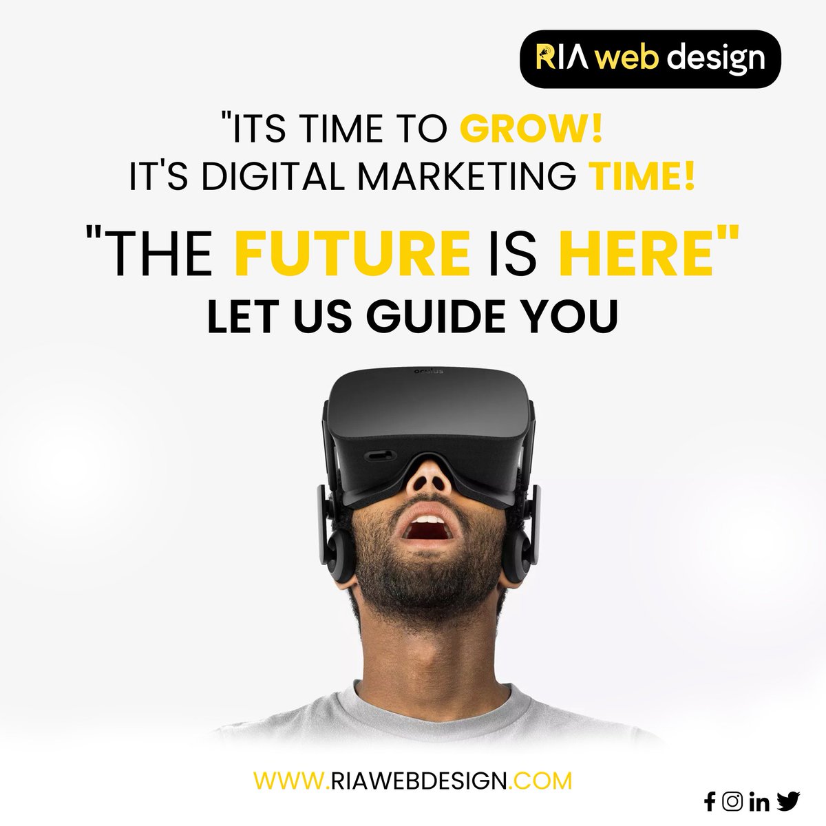 design_ria's tweet photo. Time is precious ,

It's time to GROW . 

Its Digital Marketing TIME !! 

Future is here 

#riawebdesign #webdesign #appdevelopment #socialmediamarketing #animationvideo #SEM #seo #website #leadgeneration #letsgrowyourbusinesstogether #facebookpost #facebookmarketing https://t.co/huIvYxPUDW