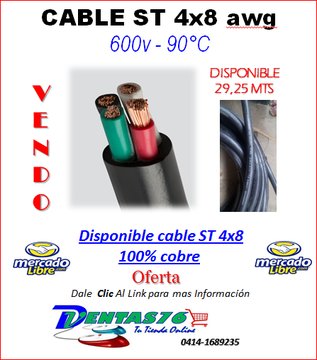 DEVENTAS76's tweet image. Atension: échale un vistazo a Esta oferta, Cable ST 4x8 awg 100% cobre, no te la pierdas Dale clic al siguiente Link y Compralo --&amp;gt; 
bit.ly/2NQlRNf
#cables #electricidad #ferreteria #contruccion #Ofertas