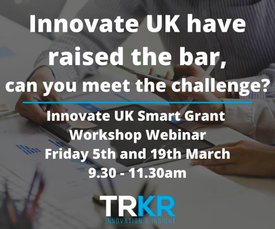TRKR_Tech's tweet photo. @innovateuk have raised the bar for #smartgrant applications. Join our workshop to find out what's really important to the Assessors, and then put your innovation through its paces with 4 TRKR #innovation tools. Register here  https://t.co/YWYYgpNiHH
#smartgrant @TechNation #tech https://t.co/DLzNiyJWRW