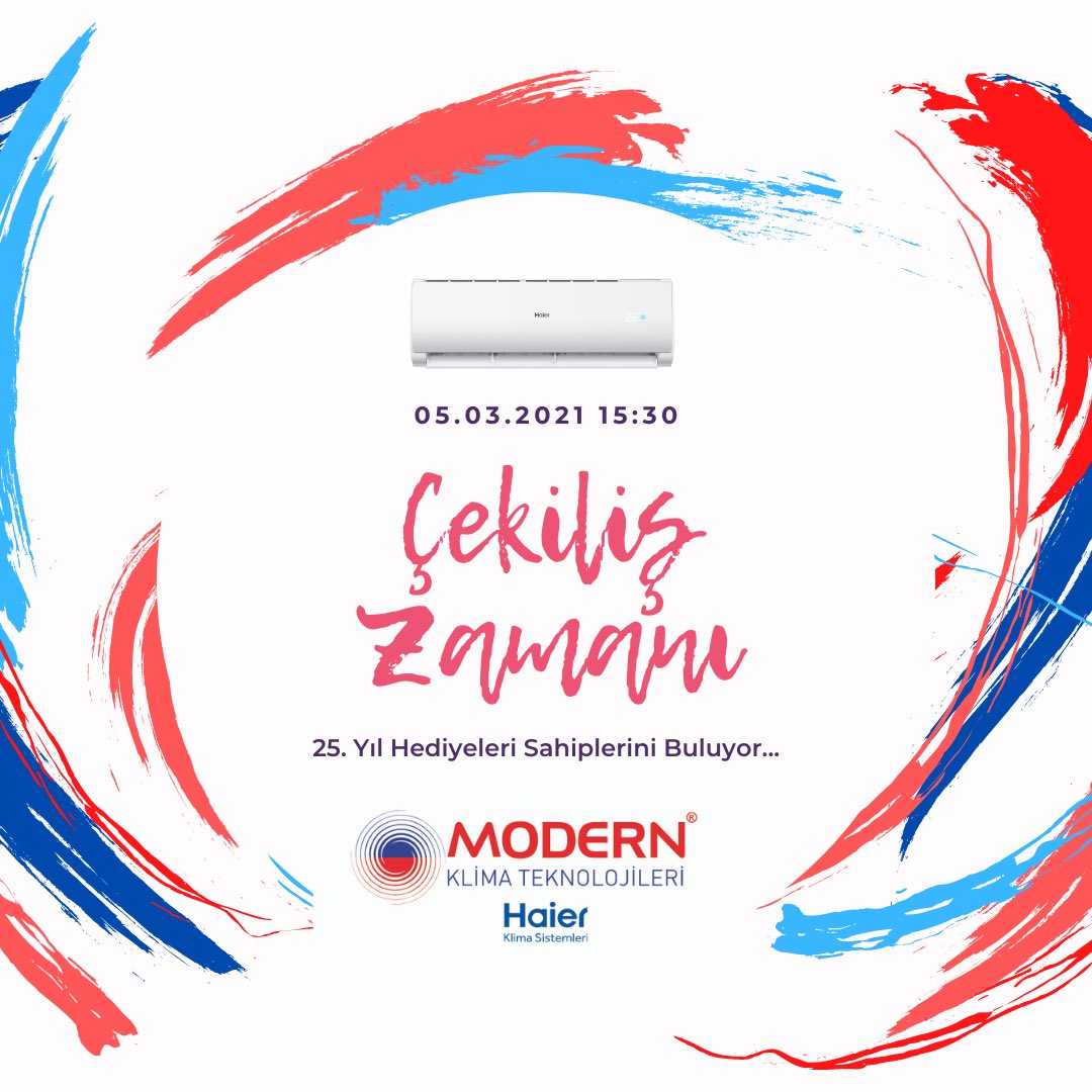 modernklima's tweet image. 05.03.2021 Cuma 15:30 da 25.Yıl ödülleri sahibini buluyor...  #modernklima #modernklimateknolojileri #haier