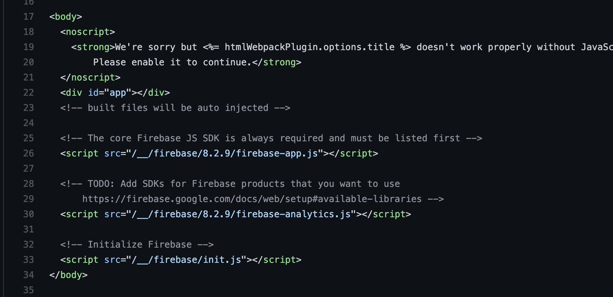 mkt_sd's tweet photo. Firebase の Analytics で分析されてない気がする。。。

index.html の body にコレ入れるだけじゃアカンのか？ https://t.co/j6drdEgTbo