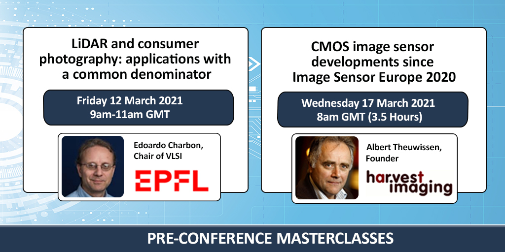 ImageSensors's tweet image. Join two optional pre-conference masterclasses led by Edoardo Charbon @EPFL_en and Albert Theuwissen. bit.ly/3e8ymhZ #imagery #sensors #MachineLearning