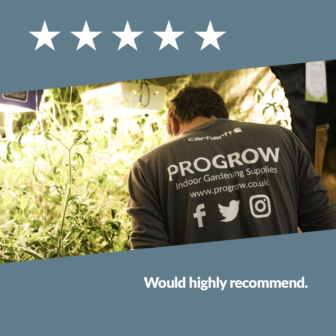 Another great review in.

"Would highly recommend.
Very knowledgeable team, always happy to provide advice. Have helped me loads. Great store and website. Loads of choice and always in stock."

progrow.co.uk

#progrow #hydrophonics #growing