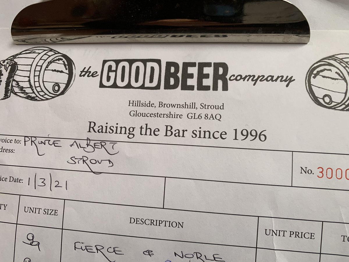 Delighted to be the 3000 customer of local beer supply company run so excellently by Rob and Ali Brady helping us supply you during lockdown.  If you want to join our delivery run in conjunction with @bikedrop then email us   Cheers all.  Opening on the 12th of April - bookings