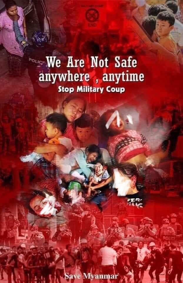 Absolutely😪😪 As a foreign reporter said, current situation in Myanmar is neither war zone nor battleground. It’s clearly a massacre, killing unarmed civilians intentionally by state-sponsored terrorists. #WhatsHappeningInMyanmar #CrimesAgainstHumanity #myanmarmilitarycoup