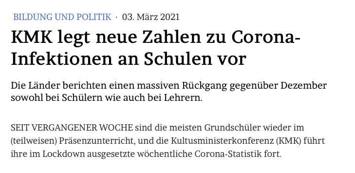 Jan Martin Wiarda On Twitter Kultusminister Legen Neue Bundesweite Zahlen Zu Corona Infektionen An Schulen Vor Die Lander Berichten Einen Massiven Ruckgang Gegenuber Dezember Sowohl Bei Schulern Wie Auch Bei Lehrern Kmk Im Blog