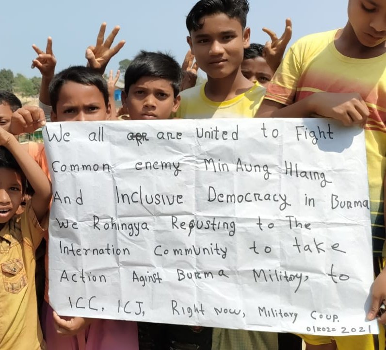mdjamal315's tweet photo. at We all are united to Fight Common enemy Min Aung Hlaing And Inclusive Democracy in Burma We Rohingya Repusting to The Internation Community to take Action Aginst Burma Military to ICC, ICJ, Right now,  Military Coup. https://t.co/iH0RDzvo2M