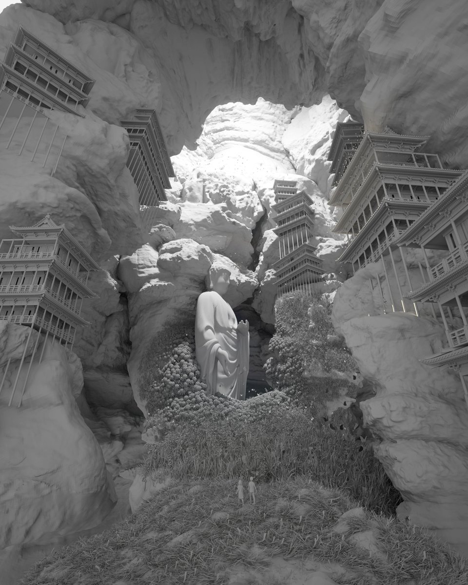k_johnyim's tweet photo. Underground City
- a CGI fantasy inspired by the Hanging Temple (悬空寺) in the Chinese City Datong.
#cinema4D #redshift #houdini #zbrush #speedtree #datong #datongdistrict #buddha #悬空寺山西大同 #悬空寺 #大同 #chinesearchitecture #chineseculture #megascans https://t.co/vqPeeOoiCc