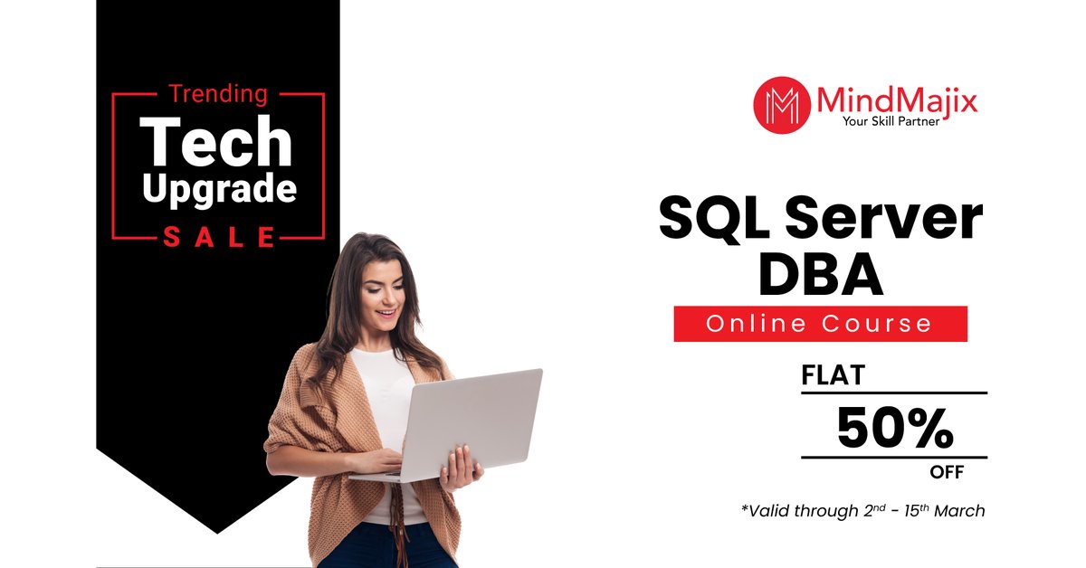mindmajix's tweet image. Want to become the world's most popular #opensource database administrator?
Enrol NOW in @Mindmajix for #SQLServerDBAonlineTraining course and gain complete knowledge of #MicrosoftSQLServerDatabase with  𝟱𝟬% 𝗢𝗙𝗙 😯
👉bit.ly/3dZf12I