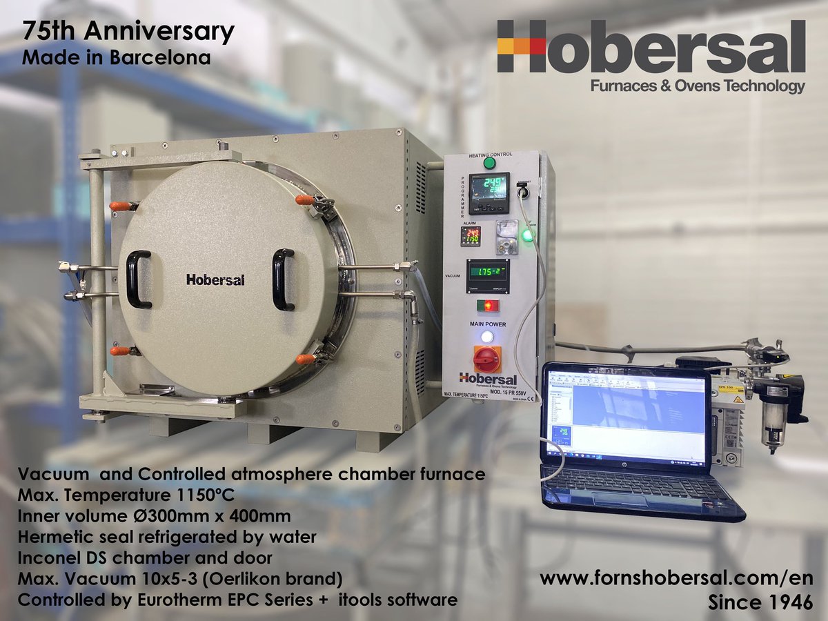 hobersal's tweet photo. Vacuum and controlled atmosphere chamber furnace model Hobersal 15PR550V
.
https://t.co/1N00GOAhw7
.
#vacuumfurnace #sintering #metalsintering #ceramicsintering #3Dprintings #3Dadditive https://t.co/DJYyzwsRdl