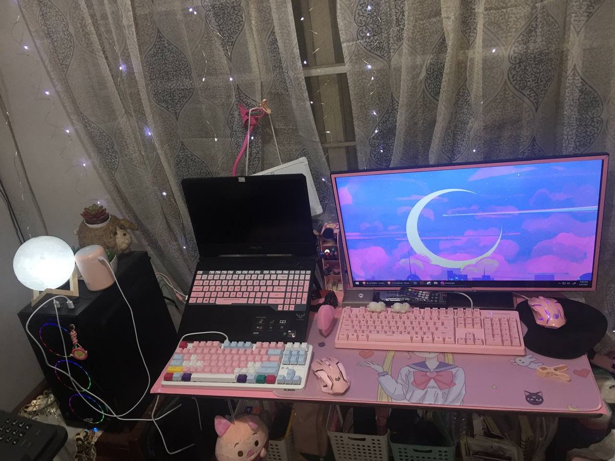 dindeerandom's tweet image. How it started                  How it's going
———————————————
#pinksetup #pinkcomputer #pinkpc #girlysetup #kawaii #kawaiiaesthetic #pink #illustrator #kawaiigirl #pinkvibes #pinkaesthetic #kawaiistyle #workstation #pcbuild #sailormoonredraw *huion tab still in warranty :&amp;lt;