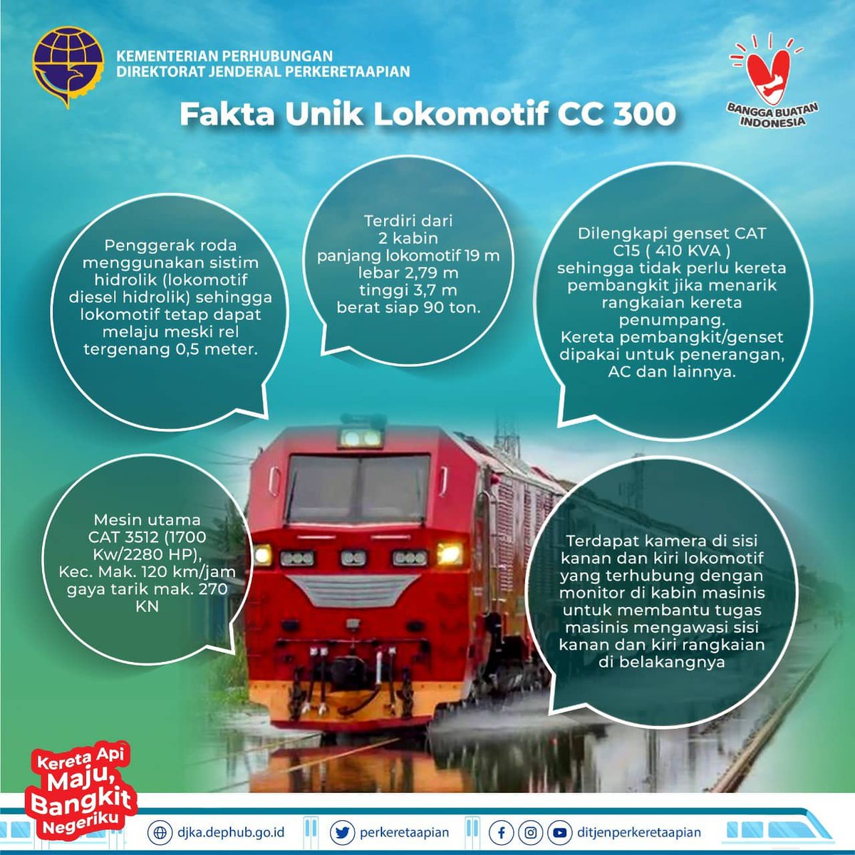 perkeretaapian's tweet photo. Hai #sahabatDJKA, mungkin kalian mengenal si Loko Merah alias lokomotif CC 300? Dialah lokomotif diesel hidrolik pertama yang dibuat Indonesia. Loko merah adalah milik Ditjen Perkeretaapian yg digunakan khusus untuk keperluan dinas Ditjen Perkeretaapian. Yuk simak info lengkapnya https://t.co/51OeVGEFIE