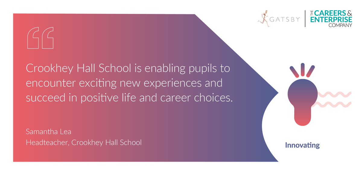 #CECCareersChampions Crookhey Hall School used VR headsets for pupils with high level anxieties so they could be immersed in a virtual world of their choice - enabling all young people to experience the world of work. 👏🏻

A great example of innovation! …-champions.careersandenterprise.co.uk/innovating
