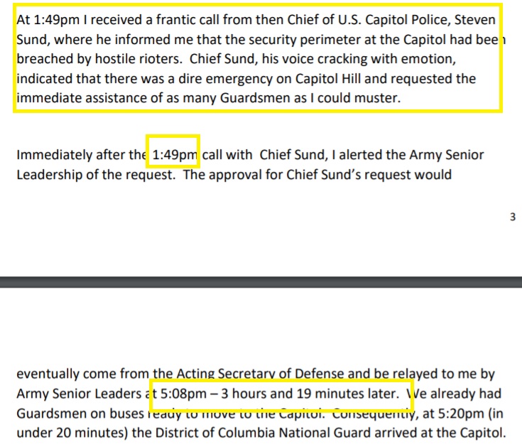 !!! 3 hour, 19 minute delay in dispatching the DC Guard on January 6th.
Despite urgent call for help from US Capitol Police chief "his voice cracking with emotion" https://t.co/w1BRywFsof