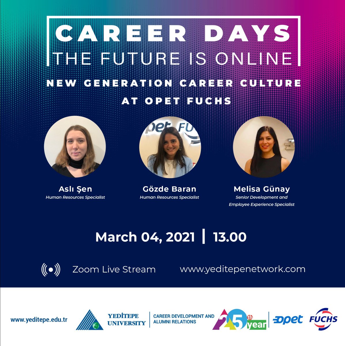 7tpProfesyonel's tweet photo. You are invited to the ""New Generation Career Culture at Opet Fuchs"" seminar by Human Resources Specialist Aslı Şen and Gözde Baran, Senior Development and Employee Experience Specialist Melisa Günay!⠀
⠀
📆 The event will take place on Thursday, March 4 at 13.00. ⠀ https://t.co/mbK5ABEkJp