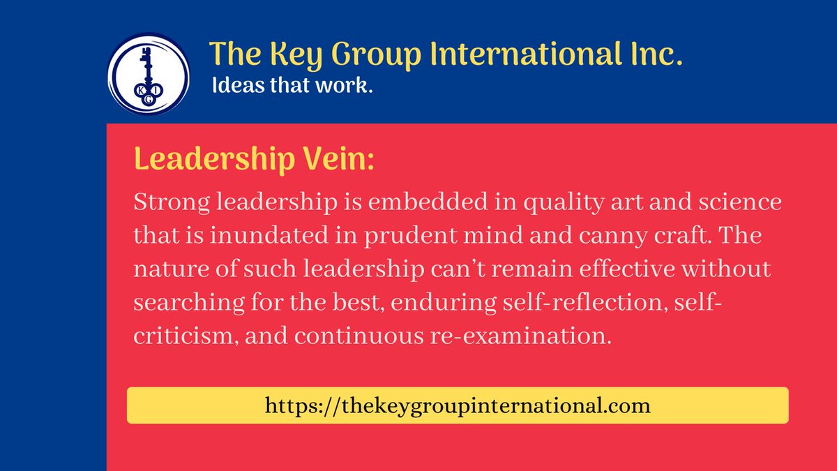 keygroupintl's tweet photo. Strong leadership is embedded in quality art and science that is inundated in prudent mind and canny craft. 

#Leadership #Strategy #Politics #Political #PoliticalStrategy #KeyStrategy #KeyGroup #BusinessStrategy #CorporateStrategy #Entrepreneur #Entrepreneurship https://t.co/7uR9fmuiOK