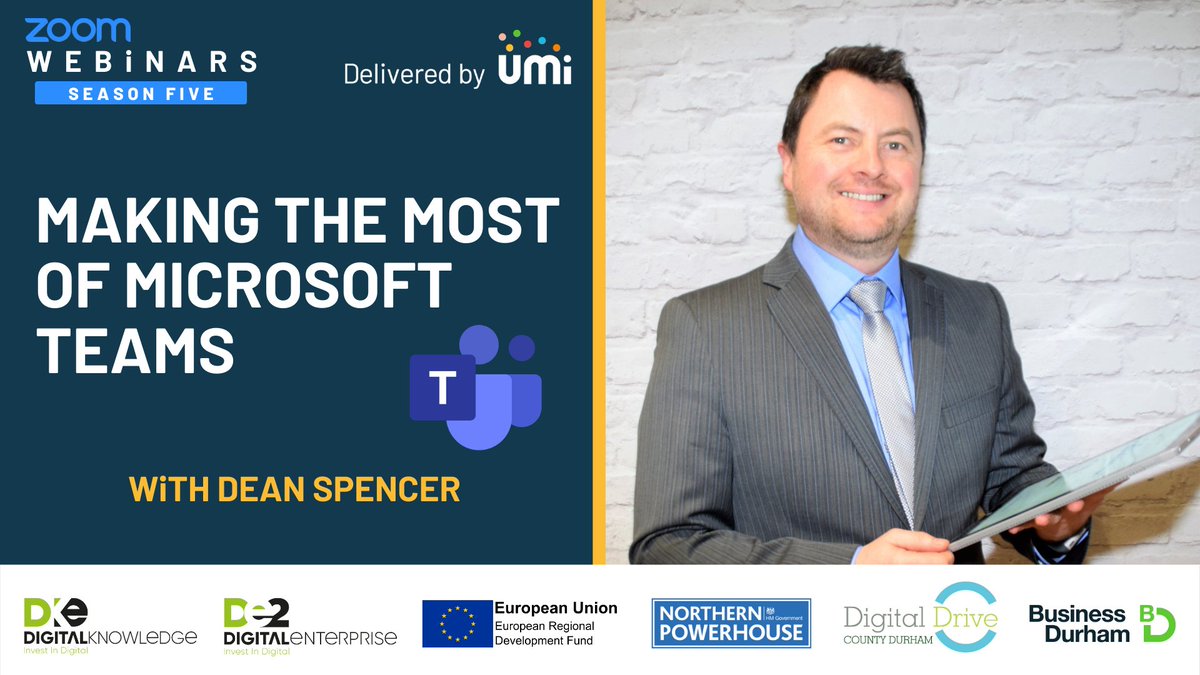Make the most of your Microsoft Teams subscription with Dean Spencer, MD of Microsoft Gold Partner <a href="/EitexUK/">Eitex</a> Covering: 
⭐Channels
⭐Tabs
⭐Files
⭐1-to-1 Chat
⭐Meetings
⭐Files and Folders
⭐Teams Voice

📅 Tuesday 9th March
🕙 10am-12pm
✅ Book Today: bit.ly/2UDQ4jd