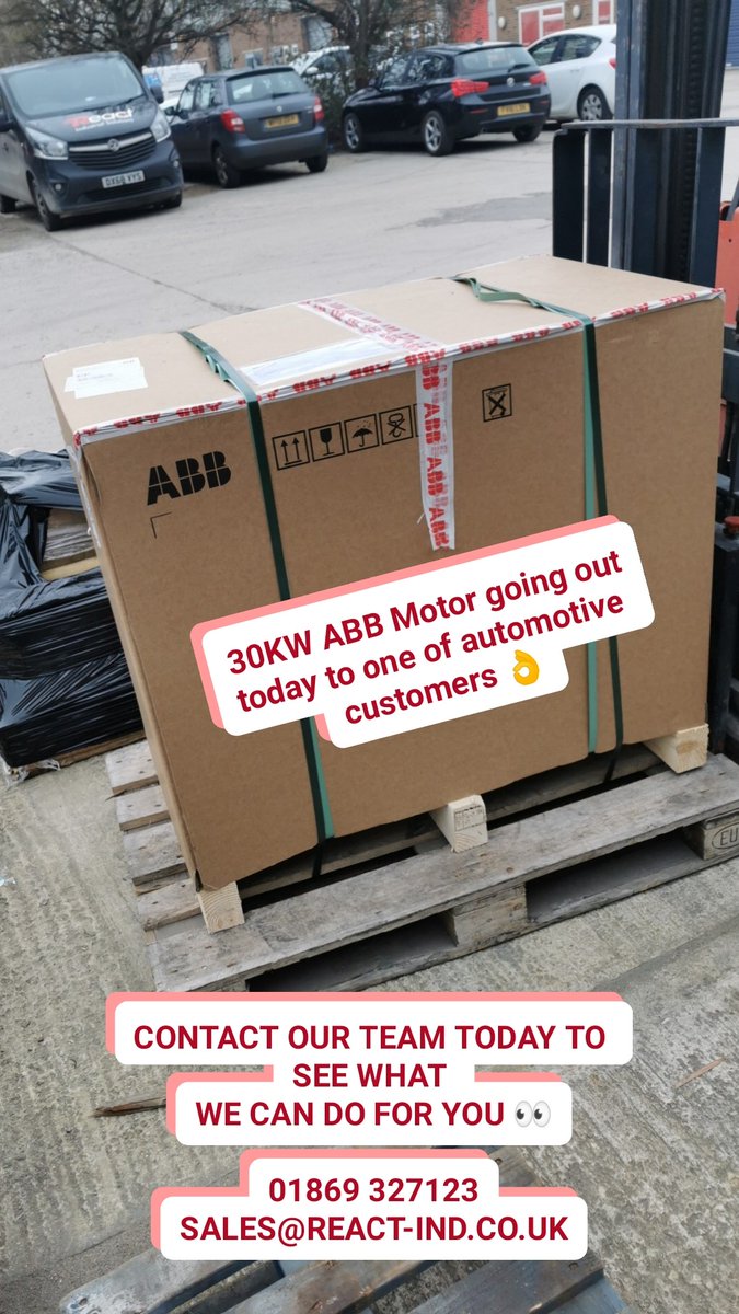 ReactIndustrial's tweet image. 30kW ABB motor sourced and supplied for one of our blue-chip automotive customers this morning 🙌

#Industrial #FoodProduction #OilAndGas #WasteRecycling #Pharma #PowerTransmission #Gearboxes #Bearings #Motors #Pumps #Fasteners #Adhesives #VBelts #ReverseEngineering