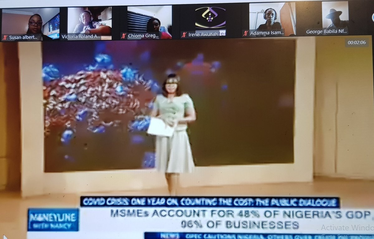 SueAlbertmakyur's tweet photo. DAY 3:

Today we joined Titi Ojo to discuss the impact of government interventions on the Covid-19 pandemic.  It was very exciting and revealing.
 
Pls tune in tomorrow by 11am on AIT  for another interesting edition on Moneyline with Nancy, the Public Dialogue. #COVIDONEYEARONE https://t.co/qOAj8ApIpx