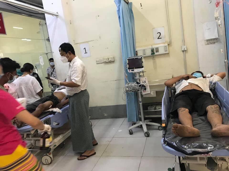 Those who are being shot by rebels with machine guns in North Okkalapa General Hospital now. Please help them if possible. 

JUSTICE FOR MYANMAR 
#WhatsHappeninglnMyanmar 
#Mar3Coup