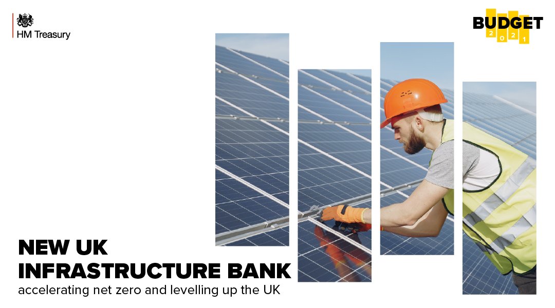 The new UK Infrastructure Bank will boost investment to accelerate progress to Net Zero, and level up the UK.
#PlanForJobs #Budget2021 https://t.co/xSzCKjyTXm