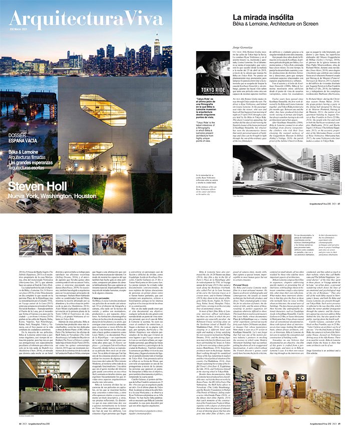 Thank you @jorgegorostiza, for this beautiful article in the latest issue of @arquitect_viva · Nº 232 !