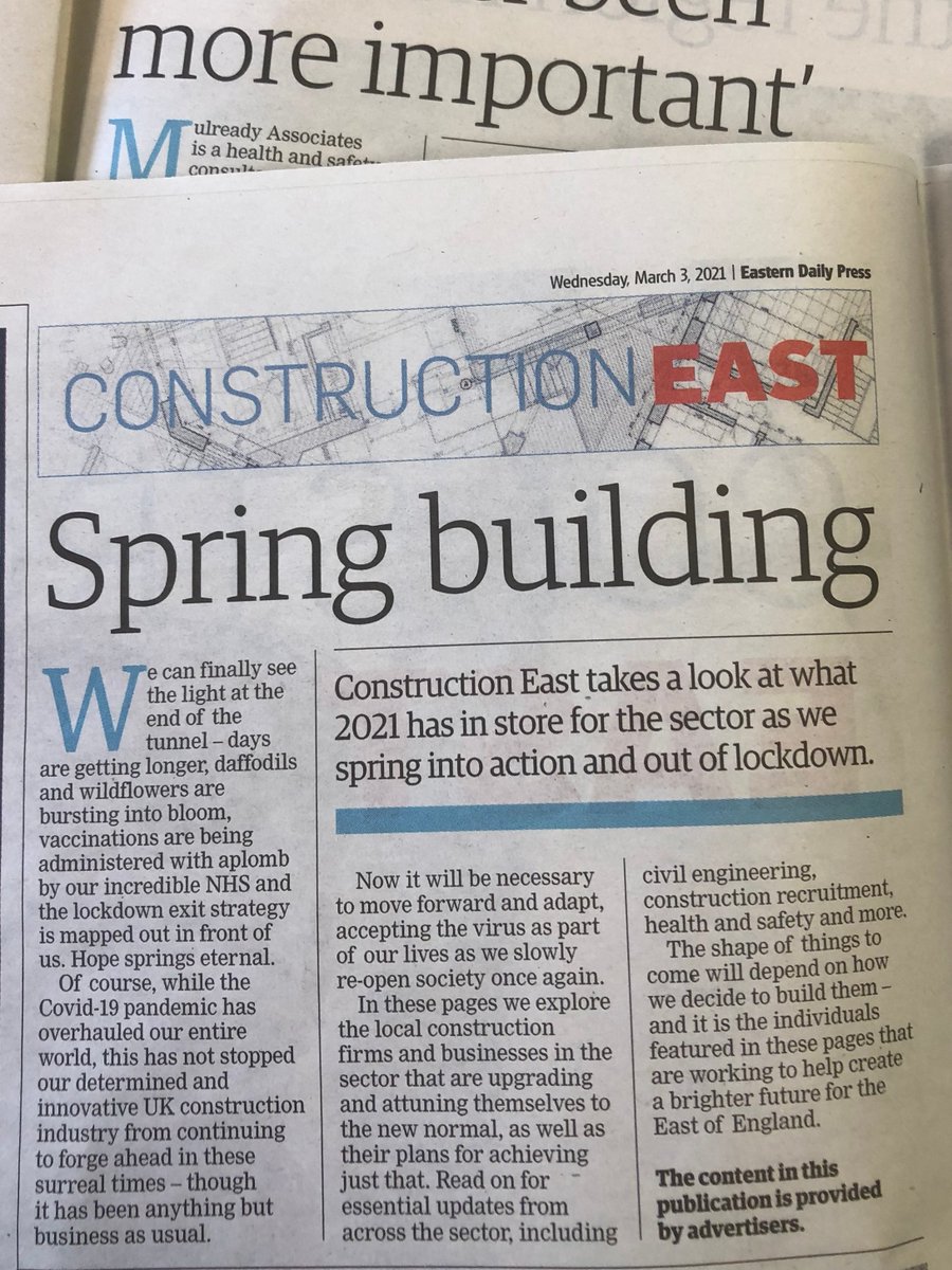 Read why our managing director thinks #healthandsafety has never been more important, in today's editions of <a href="/EDP24/">Eastern Daily Press</a> and <a href="/EADT24/">East Anglian Daily Times</a>. 

Pick up a copy wherever you buy your newspaper in #Norfolk #Suffolk #Essex or #Cambs!

#UK #Construction #Manufacturing #Engineering