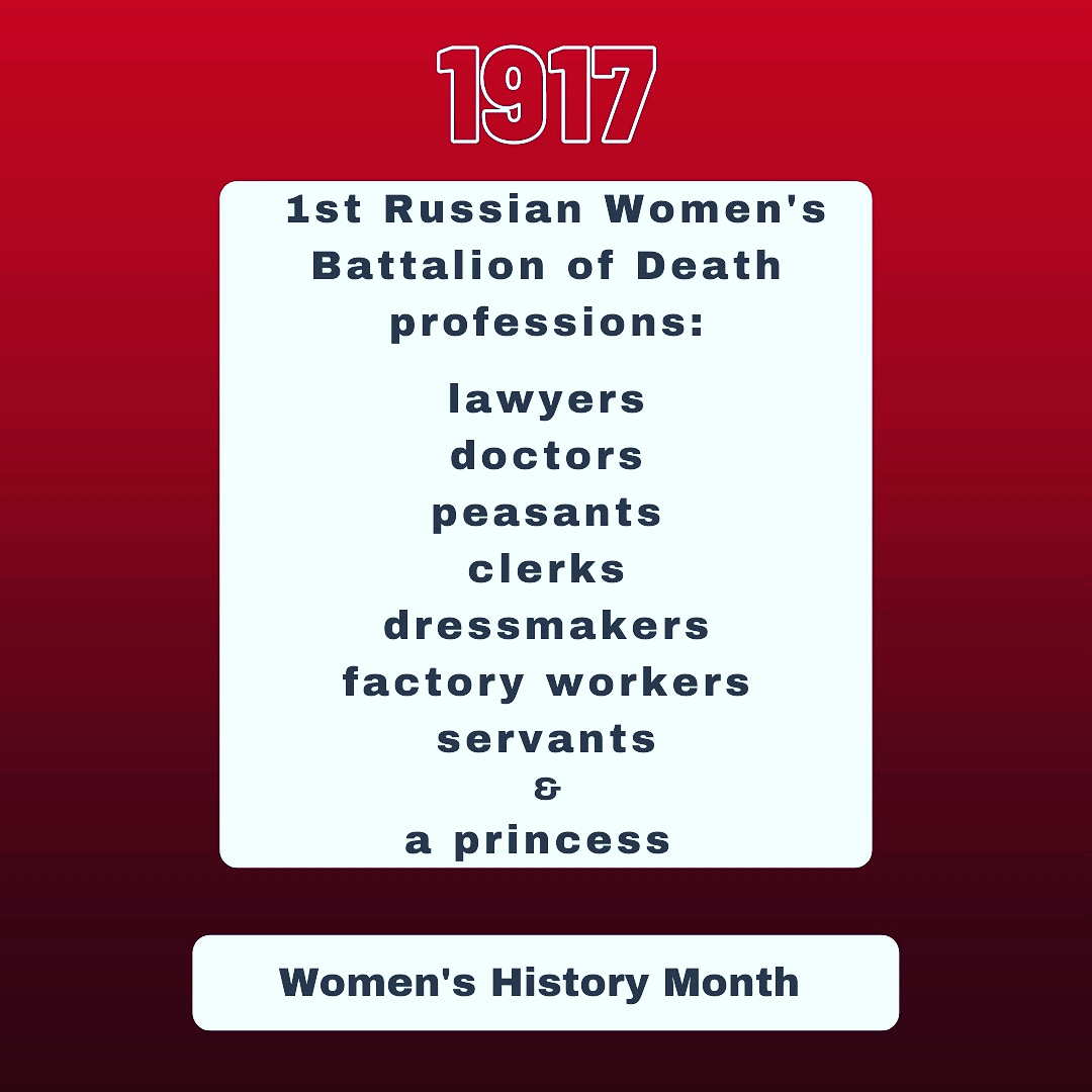 OPEN FIRE is 1 year old today!

The Women’s Battalion was regarded as the most highly-educated military unit in the entire war.

#WomensHistoryMonth #russianhistory #history #1917 #YALit #OpenFire #FeministHistory #WW1History #WW1 #MilitaryHistory