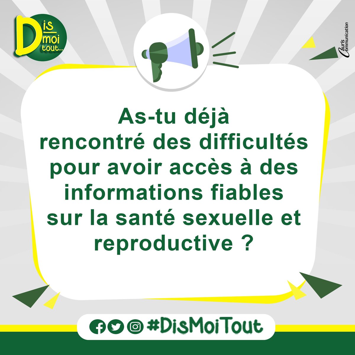 La question de la santé sexuelle et reproductive est un tabou dans certains milieux. Des jeunes filles et garçons se retrouvent dans des situations embarassantes par manque d'informations sur leur sexualité.
#DisMoiTout #intimité 

<a href="/_JeVeuxSavoir/">#JeVeuxSavoir</a> <a href="/Equipop_Ong/">Equipop</a> <a href="/OnDoitAgir/">On Doit Agir</a> <a href="/resonut/">RESONUT Burkina</a>