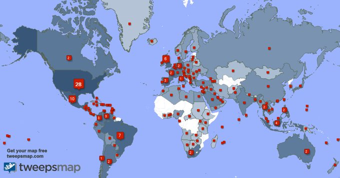 My followers live in 156 countries: USA(28%), Mexico(10%)... https://t.co/DJH8fu3mcp
Get your free map