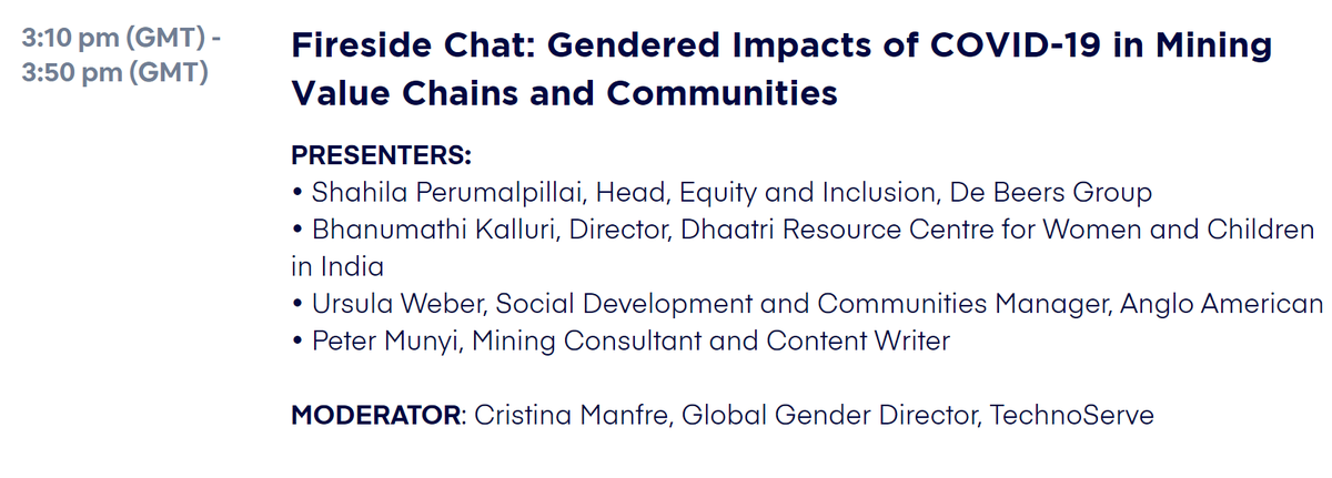 ewb_msv's tweet photo. The World Bank's #Getting2Equal Gender in Oil, Gas, & #Mining Conference about to start; check out these sessions with content relevant to #localprocurement from women-owned businesses: https://t.co/0ksbqjAxrr https://t.co/1t8GLKHcyM