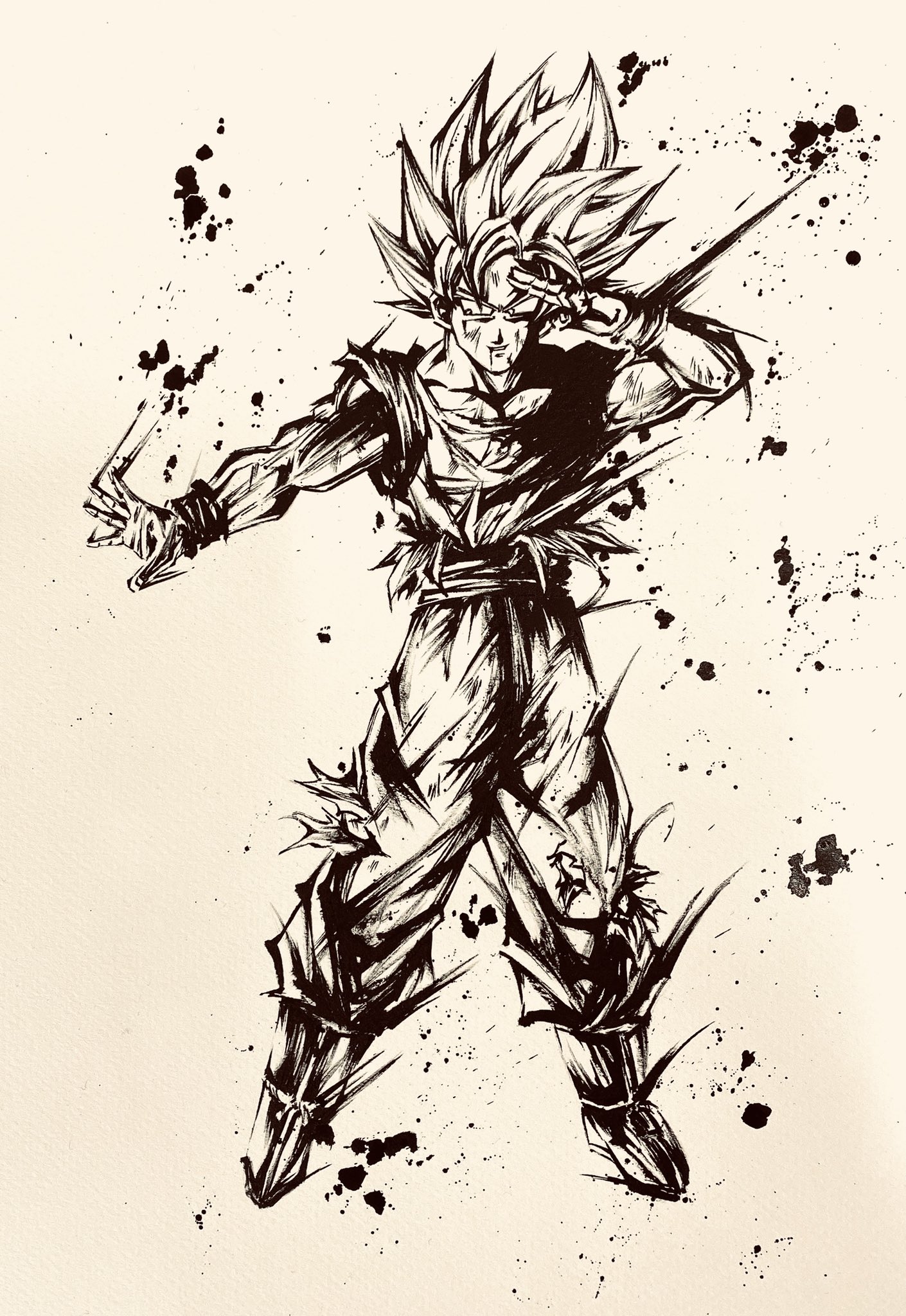 Twitter 上的 かず 魔人ブウ編のキャラたち ドラゴンボール 墨絵 T Co T1spj66nor Twitter