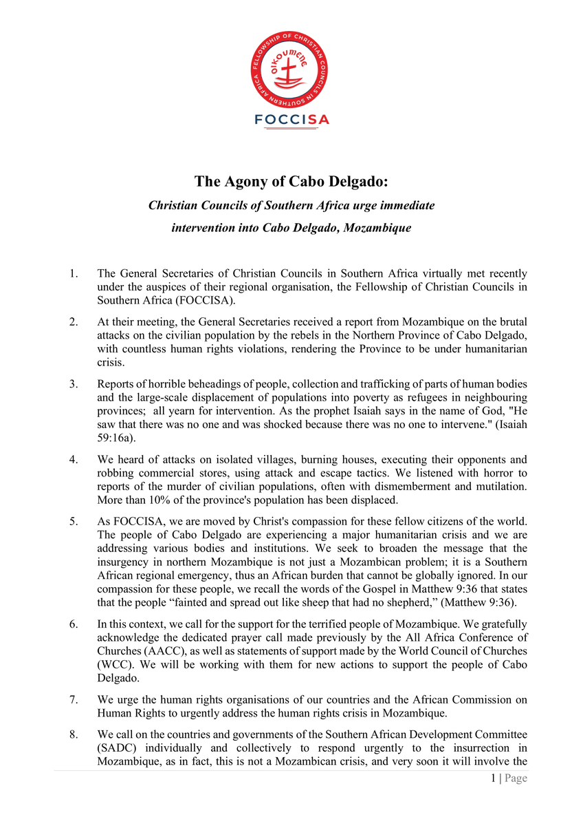 Fellowship of Christian Councils Southern Africa tweet media