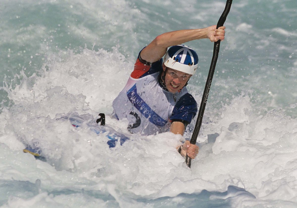WorldSportsPix's tweet image. Our #sportsphotography retrospective with our partners @colorsport1 takes us to 2004 and the Athens Olympics. @CampbellWalsh on his way to a silver medal. Mens Kayak single Final.