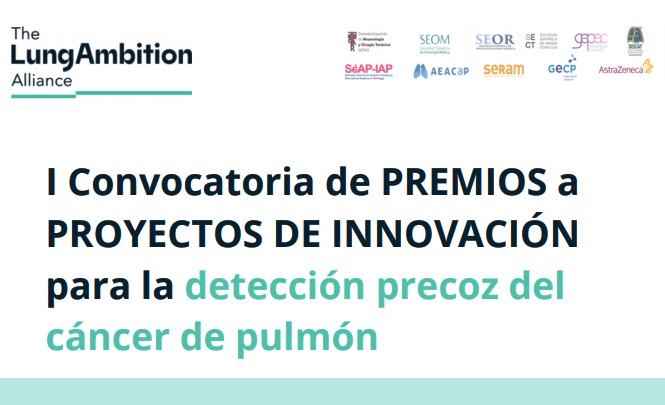 ¡¡ATENCIÓN!!
#Investigación #Innovación
I Convocatoria de los ¡Premios a proyectos de innovación para la detección precoz del #CáncerPulmón: ow.ly/cjdi50DOSmw 

Con @_SEOM, @AstraZenecaES, @SEAP_IAP, @AEACaP, @SEICAT_RAD, @gecp_org, @SECTtoracica