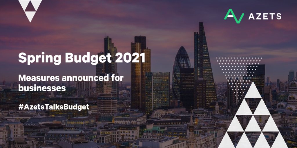 AzetsUK's tweet photo. With the highest level of borrowing since World War II, the #Budget2021 brings corrective action, with a pro-business tax regime introduced. For the next two years, when companies invest, they can reduce their tax bill by 130% of the cost with the super duction. #AzetsTalksBudget https://t.co/JSuTzn4ngt