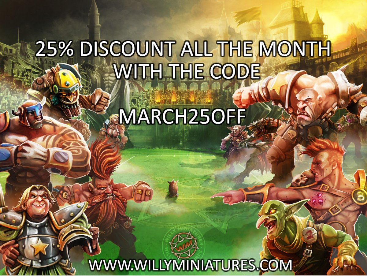 March Special Offer!!! Use the code March25off and get a 25% discount in all our products!!! #bloodbowl #fantasyfootball #bloodbowlteam #miniatures #miniaturegames #warhammer