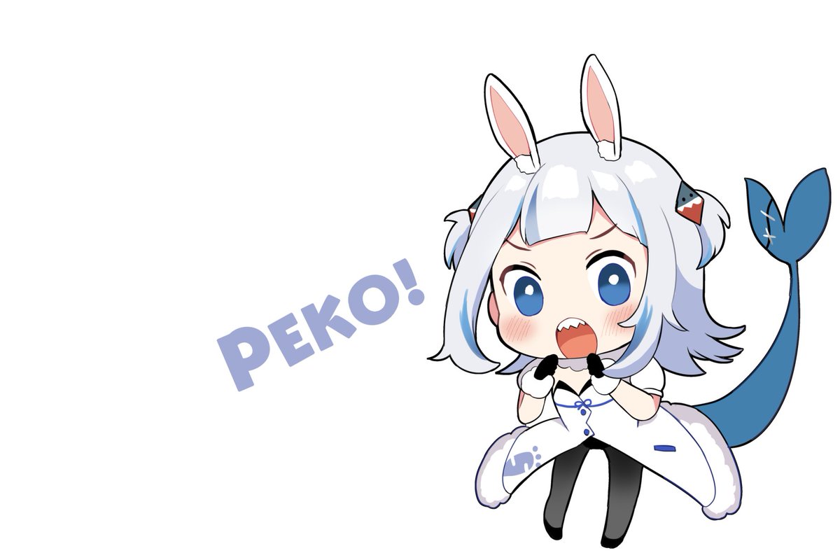 がうるぐら ,兎田ぺこら 「PEKOSAME??
#gawrgura #gawrt 
#うさぎの日 」|さくころ/sakukoroのイラスト