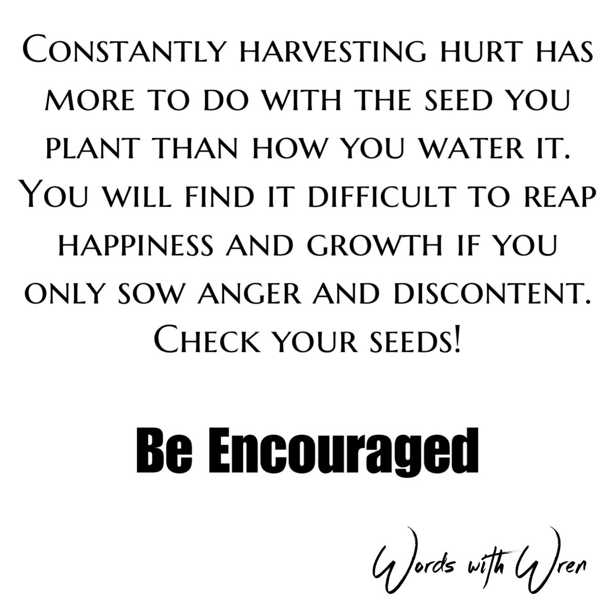 An oversized ego will have you confused and surprised about why you are reaping exactly what you’ve sown.

#wordswithwren #decidedrivepress #higherself #integrity #reapwhatyousow #plantgoodness #harvestgreatness #ego #youshouldntbeconfused #dontbesurprised #youdidittoyourself #be