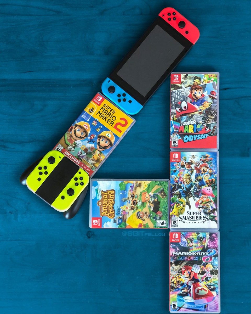 8bitfellow's tweet photo. Today is the 4th Anniversary of the #nintendoswitch ! This pic features some of my favorite games for the system. Many hours were put into these (maybe TOO MANY). 😆 What’s your favorite Switch game so far? #videogames #gamer #gamers #nintendo #gaming #nintendofans #SwitchLite https://t.co/vEvX2nUAwr