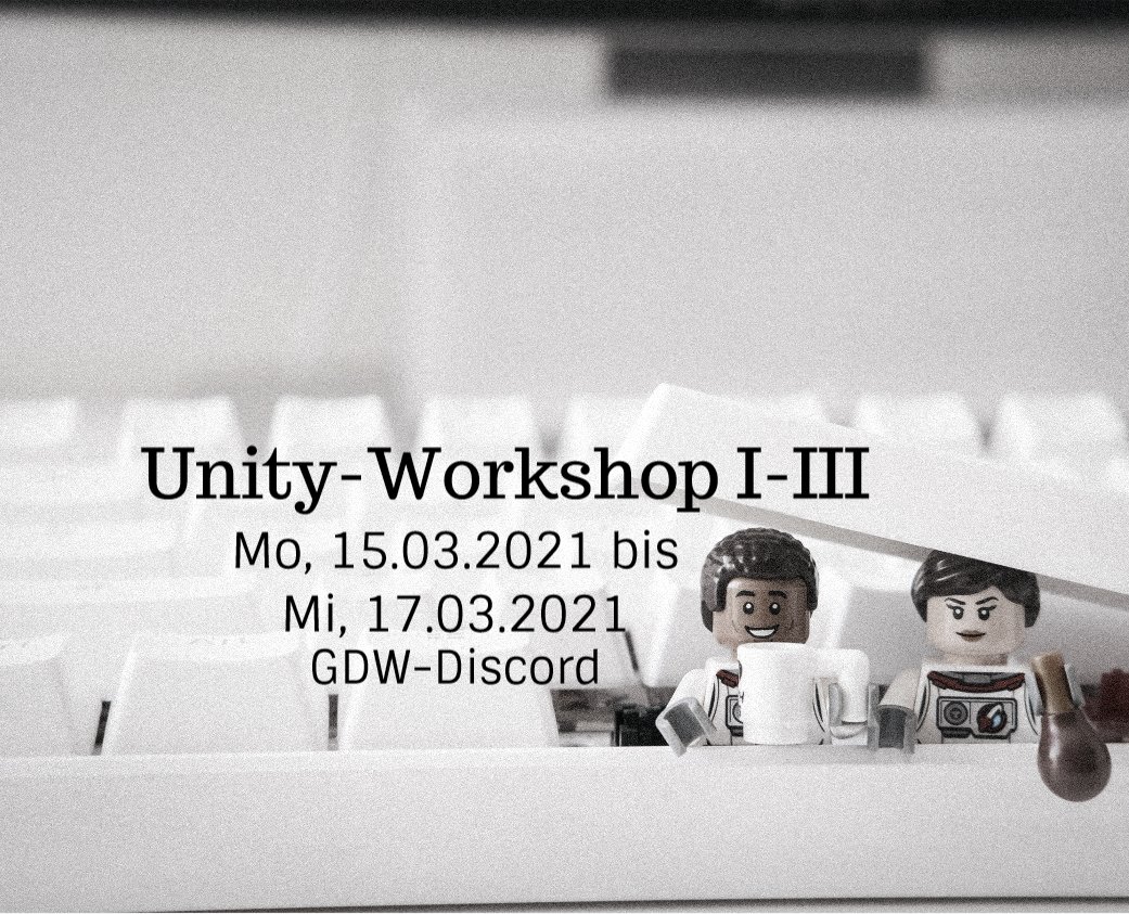 Millionen Menschen in Deutschland können nicht mit Unity arbeiten. Gib dich nicht auf, lerne mit Unity umzugehen! Am besten bei uns im Workshop!

Weitere Informationen unter:
gdwtrier.de

#unity #workshop #gdwonlineedition #gdw2021 #games  #gamedev #gdwtrier #trier