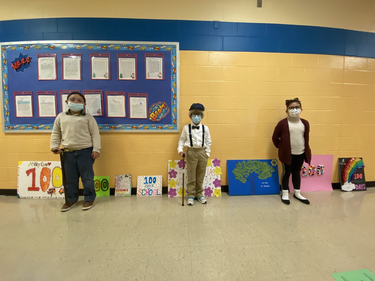 mr_cmartinez's tweet photo. Some of our 100 year old students , along with some of our 100 days of school projects! 👴🏽👵🏽 @cealfaro03 @HISD_ElemMath @HoustonISD @SanchezES_HISD https://t.co/d4pmr7xOGX