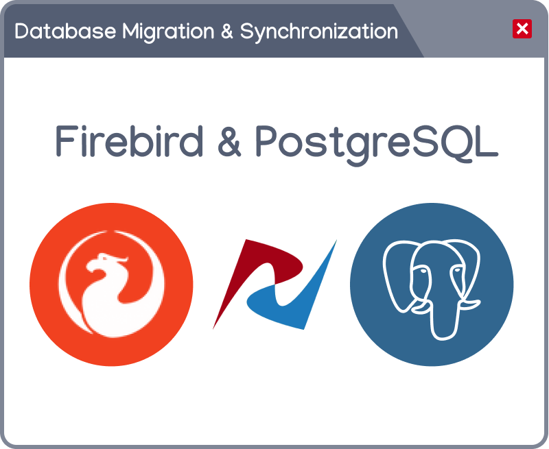 Migrate Firebird and PostgreSQL databases in any direction. Synchronize data.