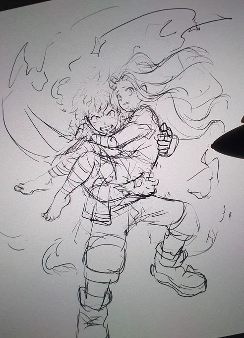 #sketching I've already finished 4th season of Boku no Hero and this moment was amazing and emotional 😭 I couldn't resist myself start drawing it. Eri-chan is so adorable 😭 