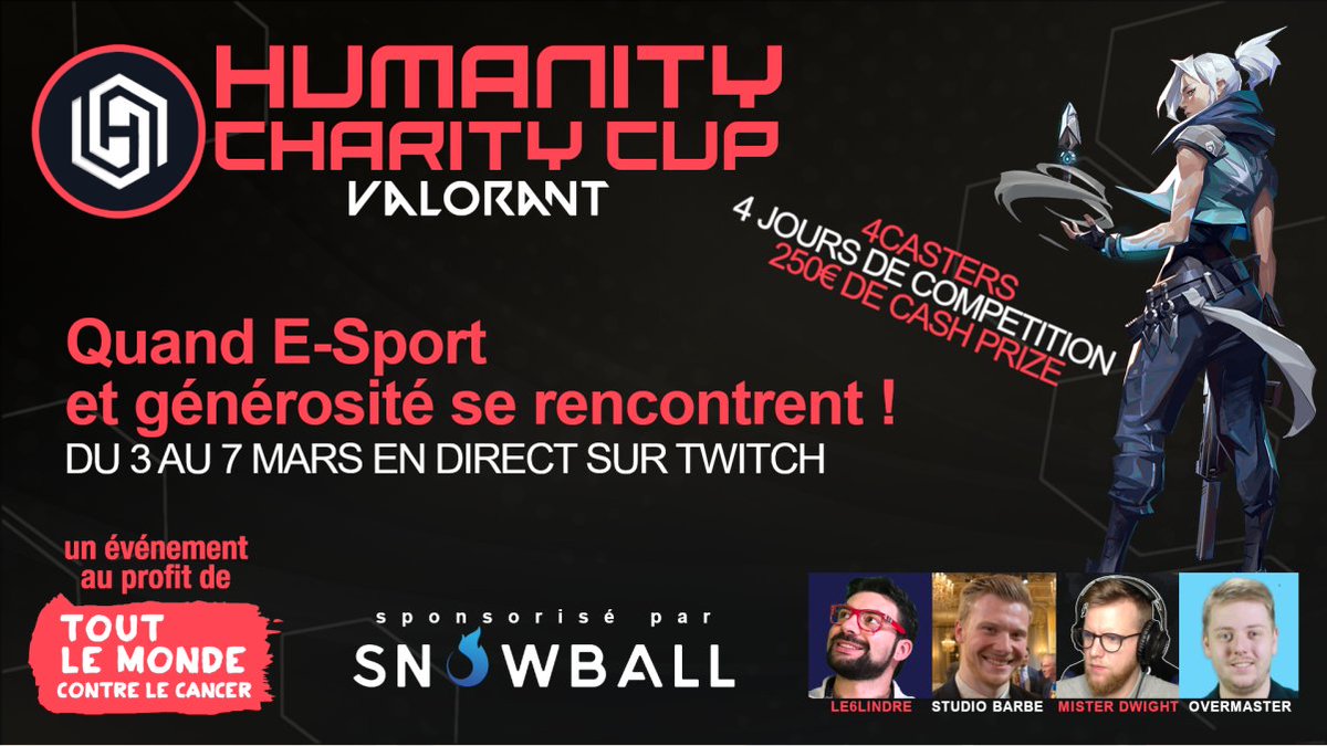 🎁GIVEAWAY - 1 BATTLE PASS❗️
🕗30 minutes❗️

➡️A l'occasion du lancement de la Humanity Charity Cup sur la chaine de <a href="/le6lindre/">Le6lindre</a> ❗️

👉Pour participer: 
     - Follow <a href="/Humanity_Esport/">Humanity E-sport</a>❗️
     - Follow <a href="/le6lindre/">Le6lindre</a>❗️
     - Retweet ce tweet❗️