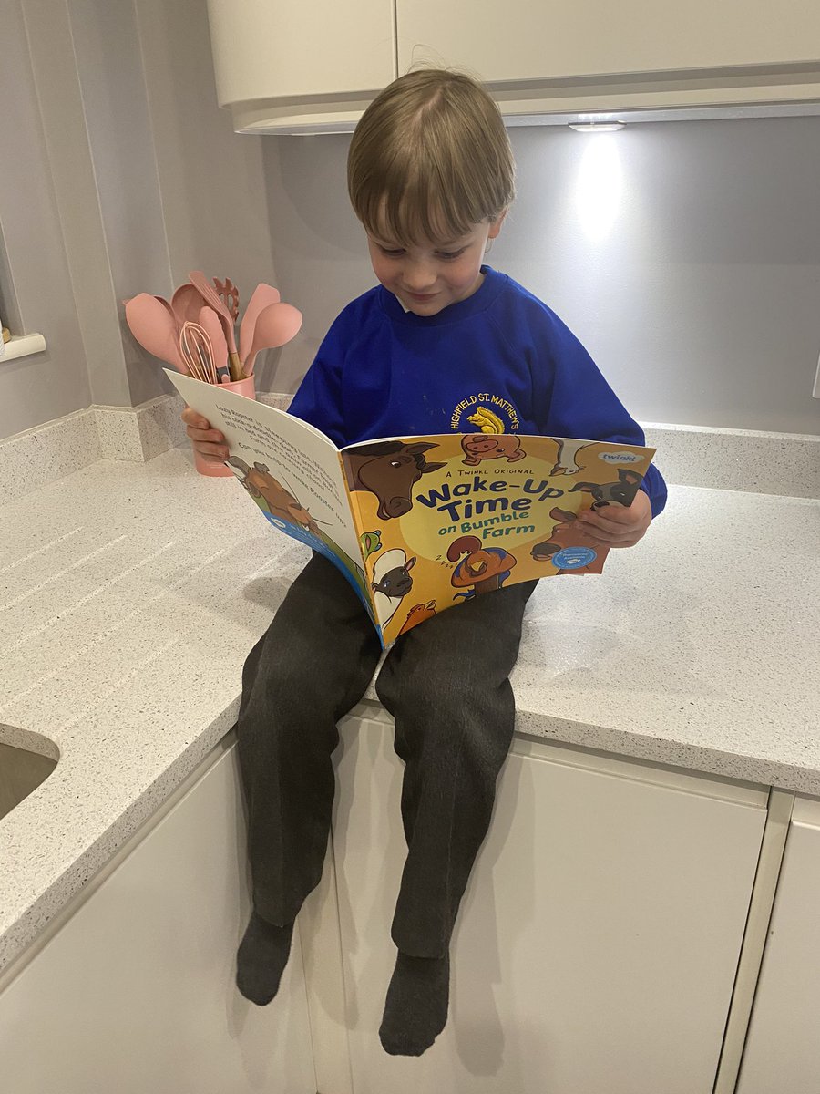KateEmilyMeehan's tweet photo. @st_highfield @HighfieldY5 Here are Oliver and George reading their favourite books around the house for World book day! ☺️👍 https://t.co/5N1fBe0QW2